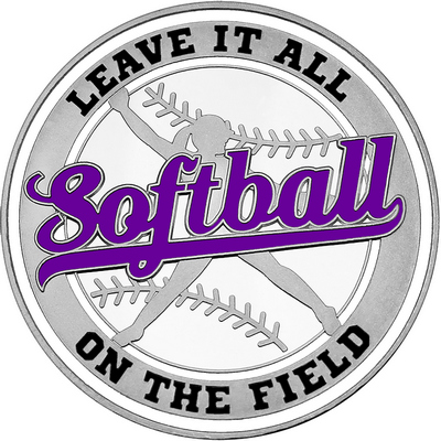 Purple "Softball" with White Outer Circular Borders